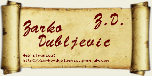 Žarko Dubljević vizit kartica